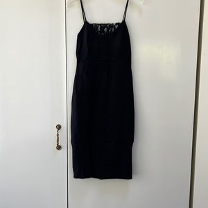 Black Spaghetti Strap Dress With Lace Trim - image 1